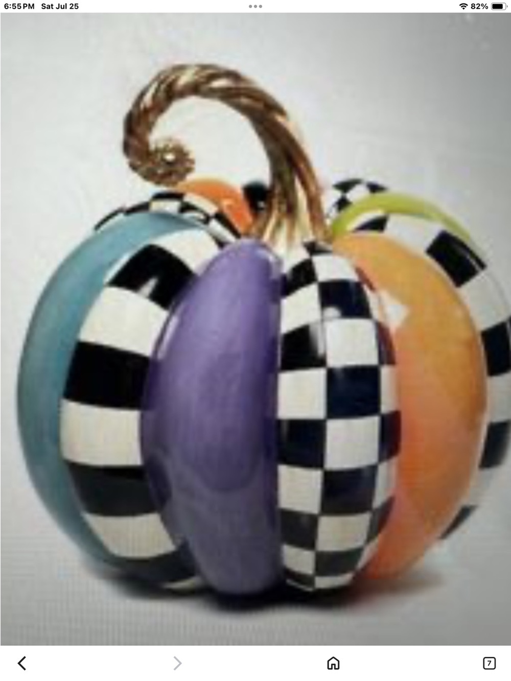 Mackenzie Childs Fortune Teller Patchwork pumpkin.
Retired. Extra Large